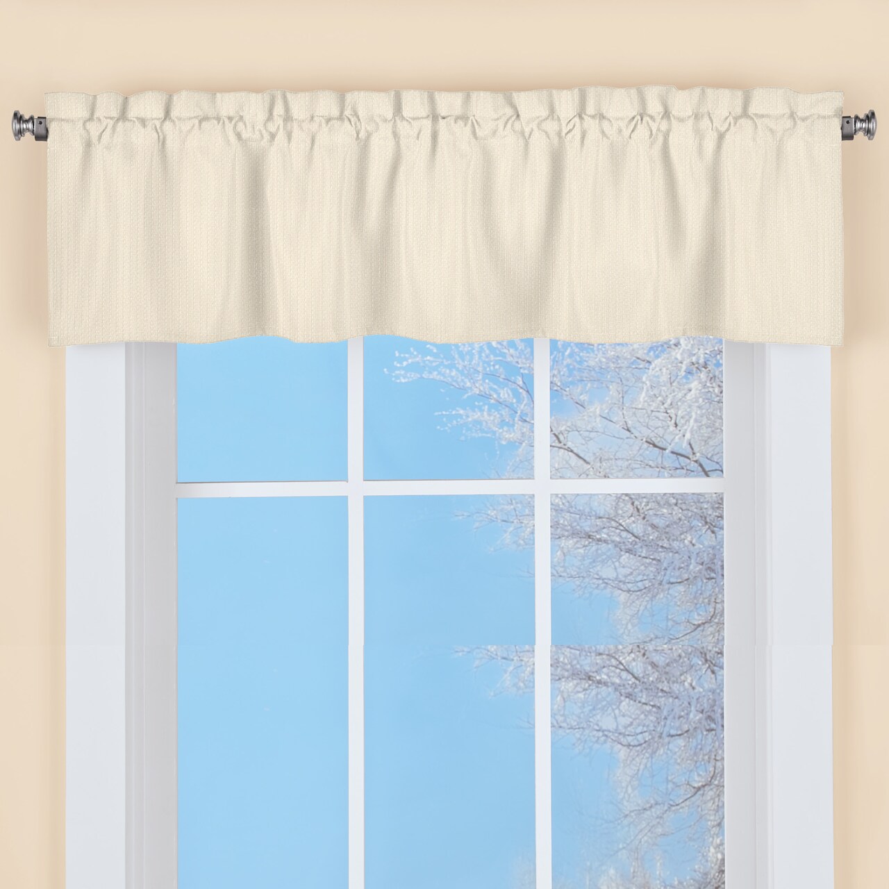 Collections Etc Solid Textured Swag Window Valance with Rod Pocket Top for Easy Hanging - Classic Home Decor for Any Room